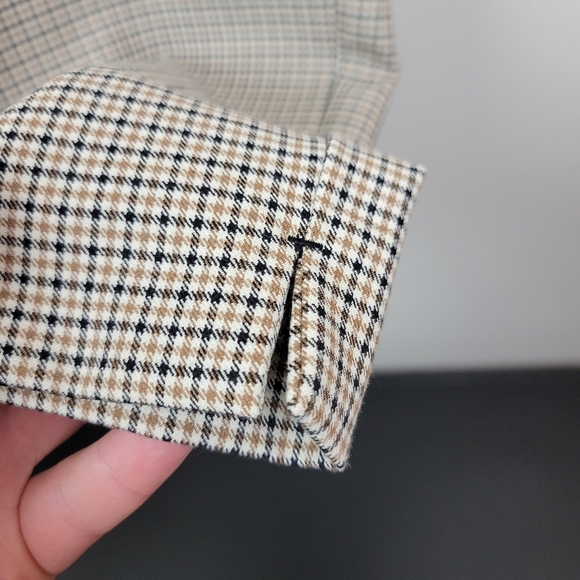 Talbots High Waist Hampshire Ankle Pant Size 18W Tan Houndstooth Check Straight - Picture 8 of 12